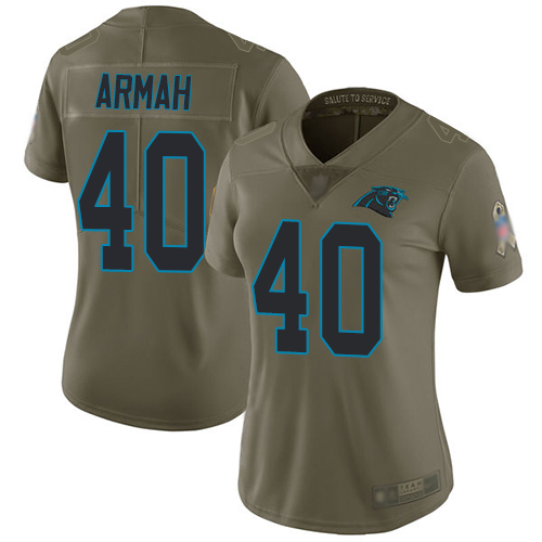 Carolina Panthers Limited Olive Women Alex Armah Jersey NFL Football #40 2017 Salute to Service->carolina panthers->NFL Jersey